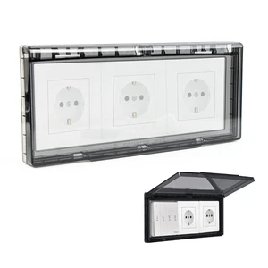 Coperchio Presa Impermeabile, Trasparente Copriprese per Presa Da Muro Tipo 86,  - Foto 1 di 12