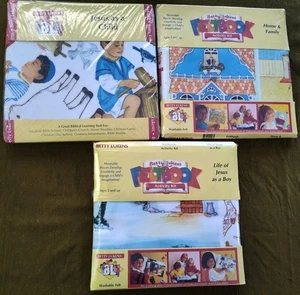3 Betty Lukens Filz Buch Activity Kits JESUS ALS JUNGE, Kind & Haus/Familie NEU - Bild 1 von 9