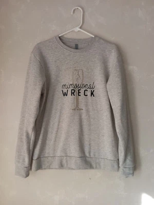 Sudadera para mujer Next Level Apparel gris 'Mimosional Wreck' talla mediana Top Foto 1 de 4