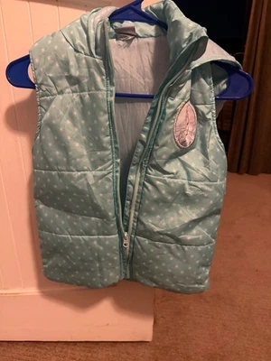 Chaleco acolchado con capucha Disney Frozen Girls - Parche Elsa - Talla 7 Foto 1 de 4