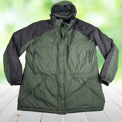 LL BEAN Northwoods Parka Mens XXLT Green Thinsulate Hood Nylon DWR Coat Jacket - Image 1 of 4