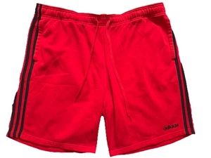 Pantalones cortos deportivos Adidas para hombre rojos/negros 3 rayas talla 2XL - Imagen 1 de 9