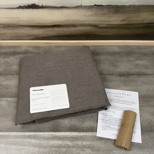 Pottery Barn Belgischer Flachs Leinen Ungefütterter Vorhang Gardine 50”x96” Café Noir Neu ohne Etikett - Bild 1 von 6