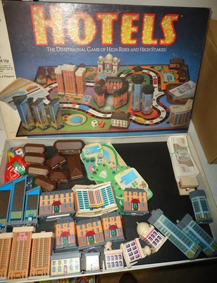 1987 HOTELS Milton Bradley Board Game Nice Shape Vintage 99.75% COMPLETE! - Image 1 of 4