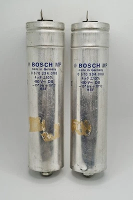 Par de condensadores Bosch MP NOS 0670 334 008 4μF 480V 4 uF llenos de aceite para Klangfilm Foto 1 de 2