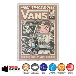 Custom Acrylic Hard Case for MEGA SPACE MOLLY 400% VANS Pop Mart Figure Box - Picture 1 of 6