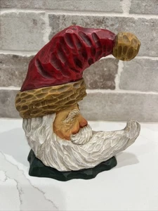 Craig Kirkwood Signed Santa Moon Figurine Carved Resin Christmas Folk Art Style - Picture 1 of 10