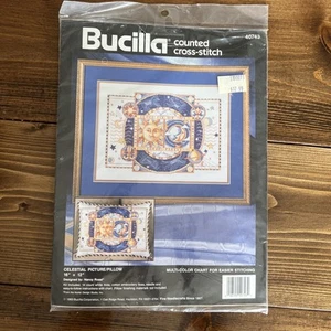 1993Bucilla Counted Cross-Stitch Kit 40743 Celestial Picture Pillow Nancy Rossi - Picture 1 of 5