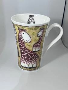 2001 Roy Kirkham "Safari" Fine Bone China Mug Giraffes Wild Animals - Picture 1 of 6