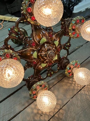 1920' ANTIQUE VICTORIAN / ART DECO CHANDELIER - Image 1 of 4