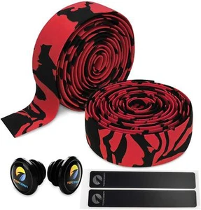 2 Pack Road Bike Cork Handlebar Wrap Tape Bicycle Bar Tape with End Plugs - Picture 1 of 7