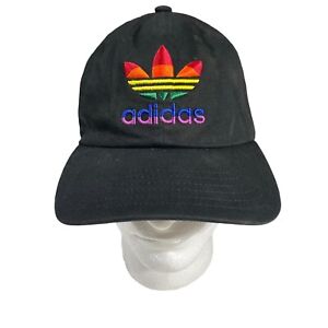 Adidas Relaxed Pride Black Twill Adjustable Hat Ball Cap Dad Hat Colorful