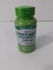 Lion's Mane Mushroom Capsules 2100mg | 50 Count | Vegetarian | by Nature's Truth - Picture 1 of 4