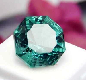 Natural Grandidierite Bluish Green Asscher Cut 19.40 Ct Rare Gemstone Certified - Picture 1 of 7