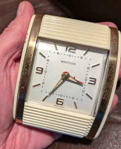 Reloj de Viaje Art Deco Westclox Latón Baquelita Hecho en Canadá En muy buen estado - Imagen 1 de 10