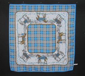 VTG 1970s NORMA DORI EQUESTRIAN HORSES SCARF MADE IN ITALY POLYESTER 30 1/4" - Picture 1 of 12