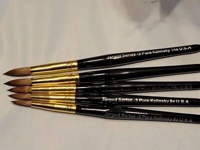 Cepillo acrílico Kolinsky 100 % puro cepillo redondo pelo Kolinsky puro de la más alta calidad Foto 1 de 4