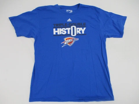 Adidas Oklahoma City Thunder Shirt Adult XL Blue Russell Westbrook Triple Double Cover
