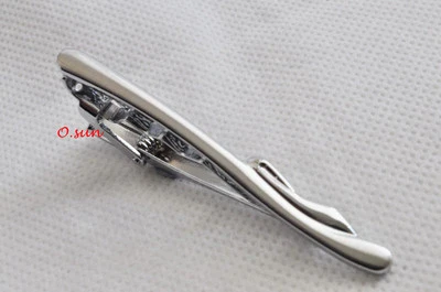 New Pure Men Silver CURVE SHAPE STAINLESS STEEL Wedding Tie Clip Pin Bar Party - Image 1 of 4