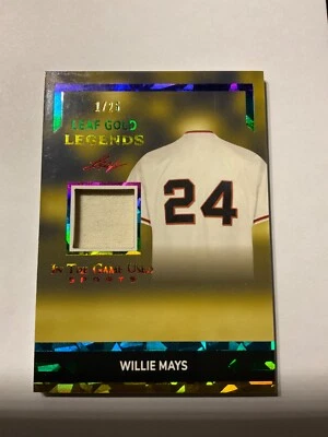 Parche/camiseta Willie Mays 2024 Leaf ITG In The Game reliquia Gold Legends #1/25 Foto 1 de 2