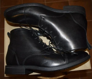 Men's-Clarks-Truxton High-26128736-Designer-Black-Leather-Shoes-Boots-12-New-Box - Picture 1 of 4