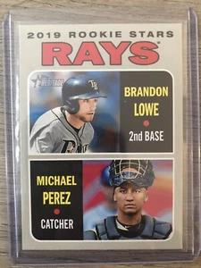2019 Topps Heritage Baseball Rookie Stars #9 Brandon Lowe Michael Perez MLB - Picture 1 of 2