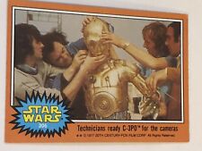 Vintage Star Wars Trading Card Orange 1977 #306 Technicians Ready C-3PO