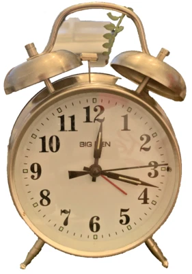 Westclox Big Ben Twin Bell Alarm Clock Quartz Analog Dial Light 70010A, Silver - Image 1 of 4