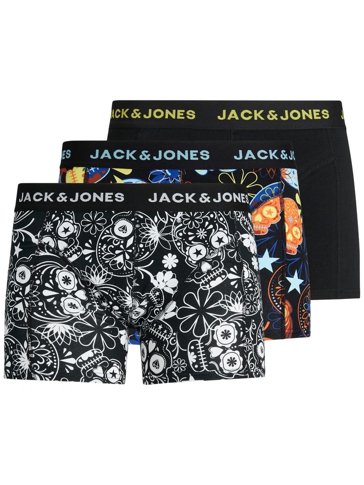 JACK&JONES Bóxer Hombre JACSUGAR SKULL TRUNKS 3er Paquete S M L XL XXL - Imagen 1 de 1