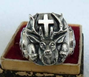 RING - Heiliger Hubertus - JÄGER - SILBER 925 - Bild 1 von 3