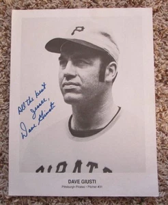VINTAGE DAVE GIUSTI AUTO SIGNED 8 x 10 PHOTO PITTSBURGH PIRATES BUCS RARE - Picture 1 of 1