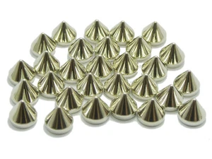 200 silberfarbene metallische Rock Punk Acryl Spike Kegelstecker 8 x 8 mm ohne Loch - Bild 1 von 6
