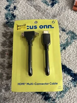 Onn HDMI Multi Connector Cable Mini/Micro 6 feet 1080p, NEW - Image 1 of 2