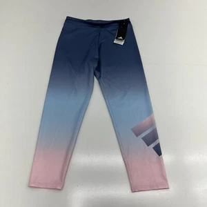 Adidas Aeroready Crew Blue Ombré Leggings Girls Size Large (14) NEW - Picture 1 of 6