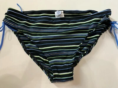 $58 NUEVO NUEVO CON ETIQUETAS BIKINI PARA MUJER NAUTICA NEGRO RAYAS ELEGANTE TRAJE DE BAÑO PARTE INFERIOR TALLA 16 Foto 1 de 4