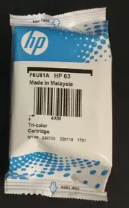 Cartucho de tinta tricolor original genuino HP 63 para impresora Deskjet Officejet OEM - Imagen 1 de 2