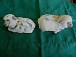 Handbemalte Vintage Salz und Pfefferstreuer mit Schafen schön und selten!! - Bild 1 von 5