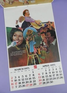 Coca Cola großer Werbekalender 1975, original Vintage & unbenutzt - Bild 1 von 1