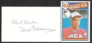 Rod Dedeaux (debutto 1935) BROOKLYN USA AUTOGRAFO FIRMATO AUTO 3x5 INDICE COA - Foto 1 di 1