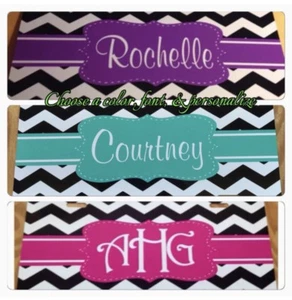 Monogram License Plate Chevron Personalized Car Tag New - Picture 1 of 1