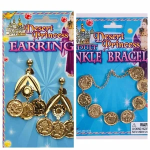 Desierto Princesa Harén Genio Moneda Tobillo Pulsera o Pendientes Disfraz Accesorio - Imagen 1 de 3