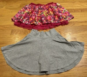 Lot Of 2 Justice Gray & Pink Floral Girls Sz 8 Tutu Skort School - Picture 1 of 6