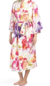 NEW! NATORI PINK FLORAL “SOLEIL” ROBE /MEDIUM/ Retail $160 - Picture 1 of 12