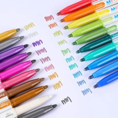 12-pack Metal marker pen 2mm medium nib water-based ink quick drying smooth w... - Image 1 of 4