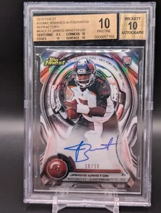 2015 Topps Finest Atomic Refractor Auto Rookie RC Jameis Winston #/30 BGS 10 - Picture 1 of 2