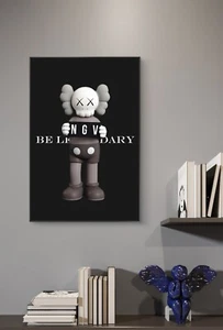 8x12in Kaws "Be Legendary" Canvas Poster Wall Art Home Decor Portrait UNFRAMED - Picture 1 of 6