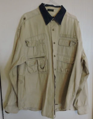 Bass Pro Outdoors XL 卡其色/牛仔/大量口袋复古香港制造 — 第 1/4 张图片