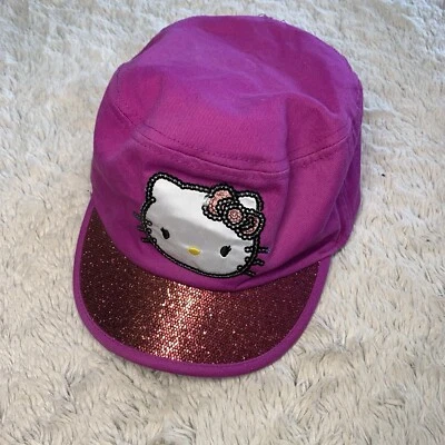 Sanrio Hello Kitty Hat Cap Stretch Fit Pink Purple Sequin Youth Girls EUC - Image 1 of 4