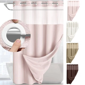 Waterproof Shower Curtains Bathroom, Heavy Duty Fabric Shower Curtain 183x190cm - Picture 1 of 15