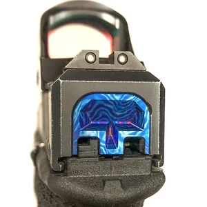 Slide Backplate For all Glocks - Made of Timascus - Blue Flame Anodized - Picture 1 of 1